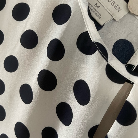 Van Heusen White casual blouse in good condition with black dots size M - Picture 2 of 4
